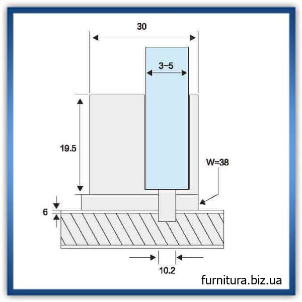 петля для стекла